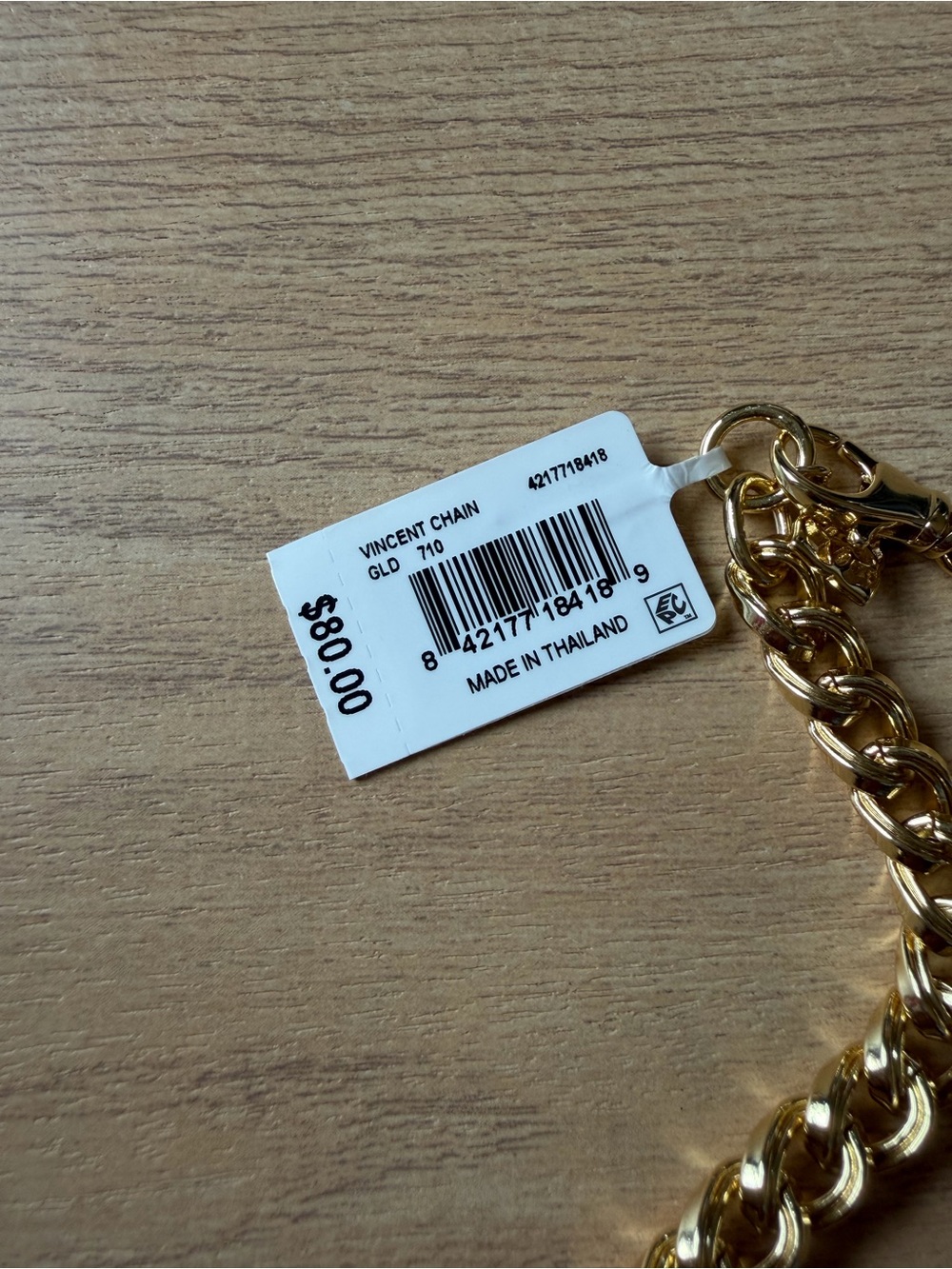 Kendra Scott Polished Gold-Tone Curb Vincent Chain Necklace - Picture 4 of 4